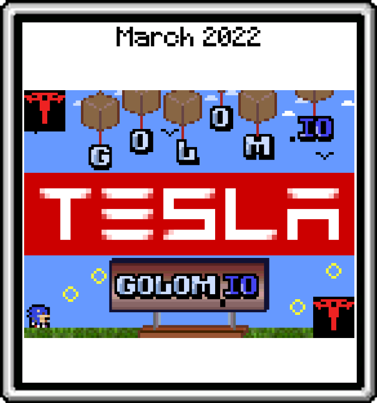 golom.io feat. Tesla - golom is one of the most represented companies on PixelMap across multiple tiles, whereas Tesla is for sure the biggest company on the map.